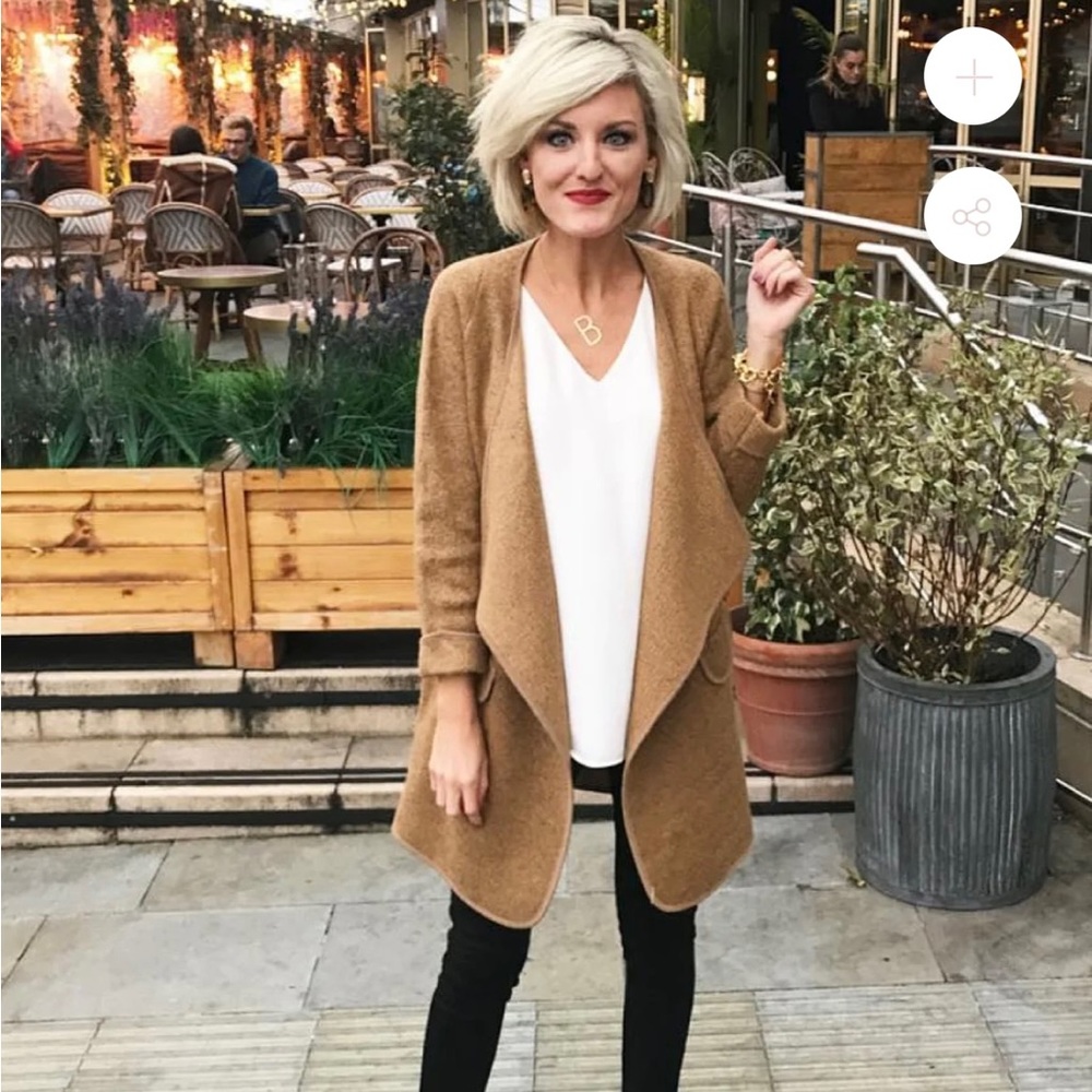 Camel open cardigan